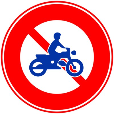 標識の正式名称は「二輪の自動車および 原動機付自転車通行止め」 