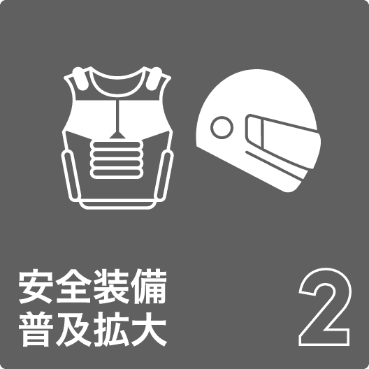 安全装備の普及拡⼤